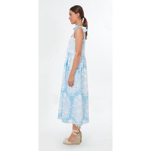 Juliet Dunn Pastel Blue Palladio Tie Shoulder Midi Dress Tuckernuck Ric Rac - Picture 3 of 14